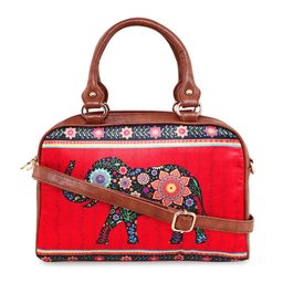 Sabhyata Multicoloured Floral Structured Handheld Bag-2