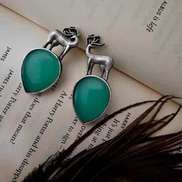 Binnis Wardrobe Silver-Plated Artificial Beads Contemporary Studs Earrings-69