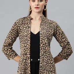 Cottinfab Animal Printed Front Open Shrug-12