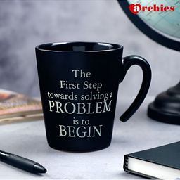 Archies Black & White Typography Printed Ceramic Glossy Mug 450 ml-28