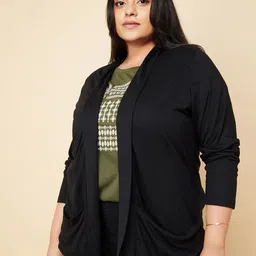 max Plus Size Acrylic Open Front Shrug-16