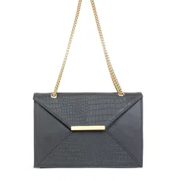LEGAL BRIBE Grey Textured Structured Shoulder Bag-picture-26