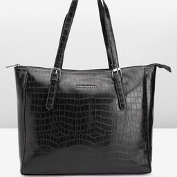 Lino Perros Croc Textured Structured Laptop Shoulder Bag image 1