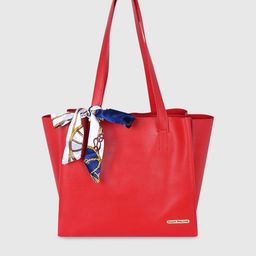Bagsy Malone Red PU Structured Tote Bag-45