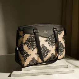 ZOUK Ethnic Motifs Printed Structured Jute Shoulder Bag image 2