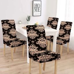 hosta homes Blue Pack Of 4 Strectchable Printed Polyester Chair Cover-picture-18