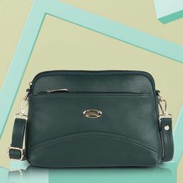 Lancer Women Solid Structured Leather Sling Bag-23