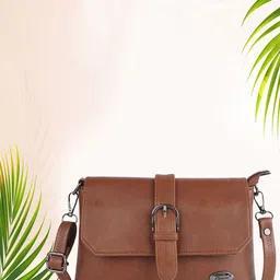 Lancer Women Solid Structured Leather Sling Bag-54