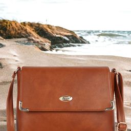 Lancer Women Solid Structured Leather Sling Bag-14