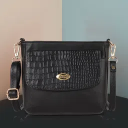 Lancer Women Textured Structured Leather Sling Bag-image-72