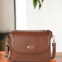 Lancer Women Solid Structured Leather Sling Bag-45