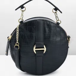 Hidesign Croc-Textured Leather Circular Sling Bag-10