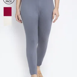 Jinfo Women Cotton Ankle Length Leggings Pack of 3-image-84