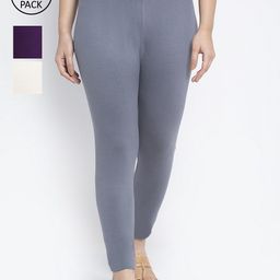 GRACIT Women Cotton Ankle Length Leggings Pack Of 3-image-85