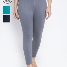 GRACIT Women Cotton Ankle Length Leggings Pack Of 3-image-104