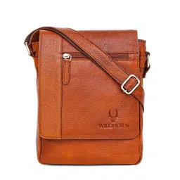 WildHorn Men Tan Genuine Leather Messenger Bag-image-106