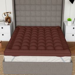 AVI Brown Pure Cotton Microfiber Filler Breathable Double Queen Mattress Protector-image-69