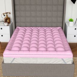 AVI Pink Pure Cotton Microfiber Filler Breathable Single Bed Mattress Protector-image-70