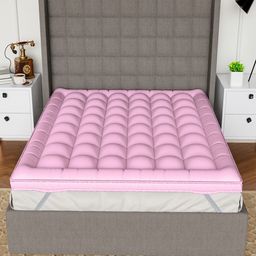 AVI Pink Pure Cotton Microfiber Filler Breathable Double Queen Mattress Protector-image-84