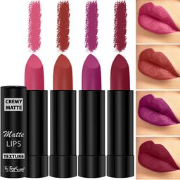 ForSure Set Of 4 Cremy Matte Long Lasting & Lightweight Lipstick - Shades 52-55-58-87-56