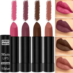 ForSure Set of 4 Cremy Matte Long Lasting & Lightweight Lipstick - Shades 60-62-67-96-33