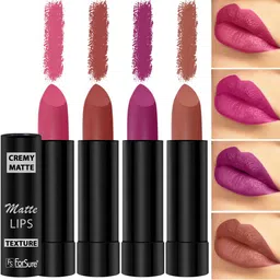 ForSure Set Of 4 Cremy Matte Long Lasting & Lightweight Lipstick - Shades 58-60-62-73-45