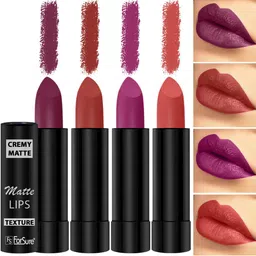 ForSure Set of 4 Cremy Matte Long Lasting & Lightweight Lipstick - Shades 52-55-58-93-34