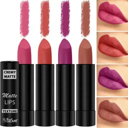 ForSure Set of 4 Cremy Matte Long Lasting & Lightweight Lipstick - Shades 58-60-62-93-13