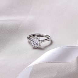 JOKER & WITCH  Silver-Toned  White Stone Studded Finger Ring-24