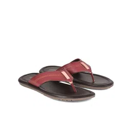 Liberty Men Red & Brown Rubber Thong Flip-Flops-image-88