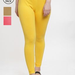 GRACIT Women Pack Of 3 Solid Ankle-Length Leggings-image-53