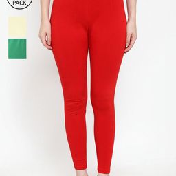 GRACIT Women Pack Of 3 Solid Ankle-Length Leggings-image-83