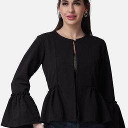 Popwings Bell Sleeves Button Closure Shrug-2