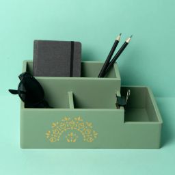 bambaise Pista Green Premium MDF Multi Organiser with Mandala Art-picture-29