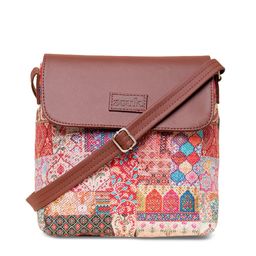 ZOUK Ethnic Motifs Printed Structured Sling Bag image 3