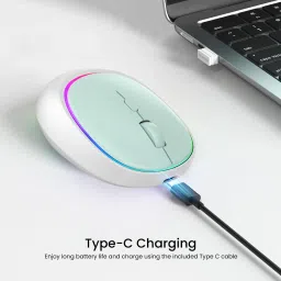Portronics Toad IV Bluetooth mouse with 2.4 GHz Wireless, Rechargeable, Connect 3 Devices Wireless Optical Mousewith Bluetooth image 3