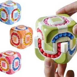 funablo Magic Cube 3x3 Rotating 2 in 1 Magic Bean Cube Children's Educational Puzzle image 5