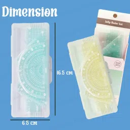selpra 4 in 1 Jelly Flexible Geometry Ruler Set - Triangle Ruler, Square[ Set Of 2 ] Ruler image 2
