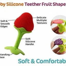 nxgtya STRAWBERRY TEETHER (SILICONE FRUIT SHAPE RED TEETHER) - SILICON image 4