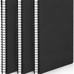Paper A5 Notebook A5 size Black Hardcover Spiral Plain Travel Writing Notebooks 120 Pages-image-15