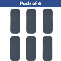High Quality Inserts Liners Cloth Diaper Nappy Reusable Washable for Baby Pad Diapers Charcoal Color - S - M (6 Pieces)-2