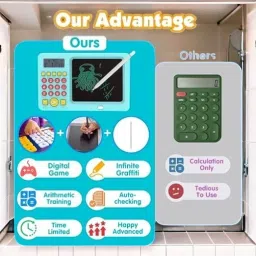 aktoon toys Early Education 2 in-1 Math Calculator Toy Tablet with Screen image 3