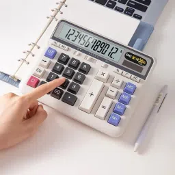 sancy Portable Desktop Big Size Calculator Charging by Solar Panel 12-Digit Display 4.3 Inches Screen BasicCalculator image 2