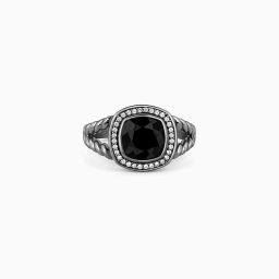 925 Silver Black Rhodium Bold Fashion Ring For Him Sterling Silver Zircon Rhodium Plated Ring-image-40