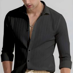 Men Regular Fit Solid Slim Collar Formal Shirt-image-48