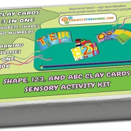 3 in 1 clay cards, shape, numbers and alphabets, 3 games in 1-19