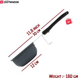 LAZYwindow Premium Quality Nonstick Tadka/Souce/Fry Pan And Kadhai 4 Combo Pack Tadka Pan 11 cm diameter 0.25 L capacity image 5