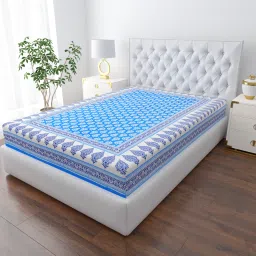 144 TC Cotton Single Jaipuri Prints Flat Bedsheet-14
