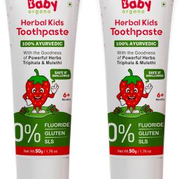 Herbal Toothpaste for Kids - 100% Natural & Ayurvedic - Value Pack - Strawberry Toothpaste-image-75