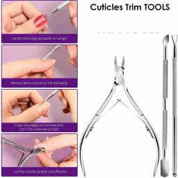 gleevia Nail Cuticle Remover Kit with Nail File & Buffer, Buffer Block, Cuticle Nipper, Peelar & Pusher for Nail Care Combo image 3
